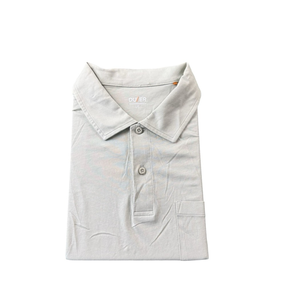 DU/ER Tan Pima Cotton Stretch S/S Pocket Mens Polo Shirt Size Large